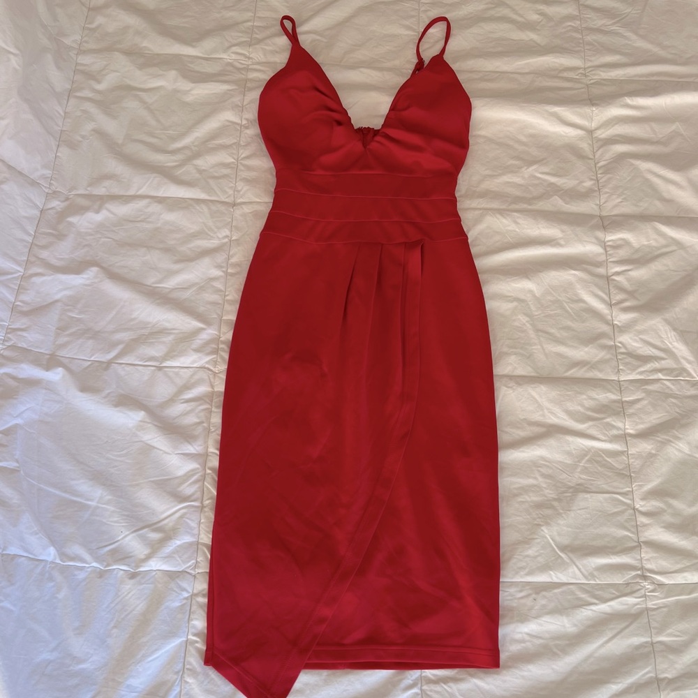 Sundays the Label | Red Plunge Mini Dress Size 6